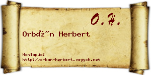 Orbán Herbert névjegykártya