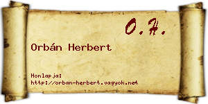 Orbán Herbert névjegykártya
