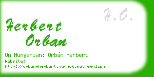 herbert orban business card