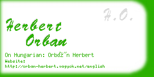 herbert orban business card
